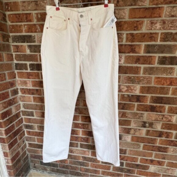 Aritzia   NEW Denim Forum The Joni High Rise Loose  High-waisted jeans Bone - Picture 3 of 13